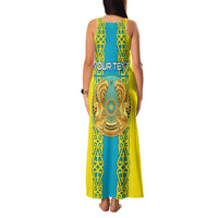 Personalised Kazakhstan Independence Day Family Matching Tank Maxi Dress and Hawaiian Shirt Kazakhstanian Coat Of Arms Special Version - Wonder Print Shop