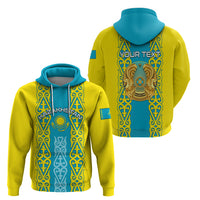 Personalised Kazakhstan Independence Day Hoodie Kazakhstanian Coat Of Arms Special Version - Wonder Print Shop