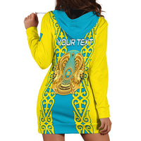 Personalised Kazakhstan Independence Day Hoodie Dress Kazakhstanian Coat Of Arms Special Version - Wonder Print Shop