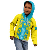 Personalised Kazakhstan Independence Day Kid Hoodie Kazakhstanian Coat Of Arms Special Version - Wonder Print Shop