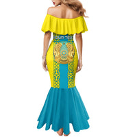 Personalised Kazakhstan Independence Day Mermaid Dress Kazakhstanian Coat Of Arms Special Version - Wonder Print Shop