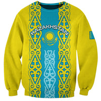 Personalised Kazakhstan Independence Day Sweatshirt Kazakhstanian Coat Of Arms Special Version - Wonder Print Shop