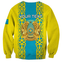 Personalised Kazakhstan Independence Day Sweatshirt Kazakhstanian Coat Of Arms Special Version - Wonder Print Shop