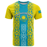 Personalised Kazakhstan Independence Day T Shirt Kazakhstanian Coat Of Arms Special Version - Wonder Print Shop
