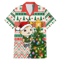 Personalised South Africa Rugby Christmas Family Matching Mermaid Dress and Hawaiian Shirt Cute Springbok With Christmas Tree - Wonder Print Shop
