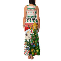 Personalised South Africa Rugby Christmas Family Matching Tank Maxi Dress and Hawaiian Shirt Cute Springbok With Christmas Tree - Wonder Print Shop