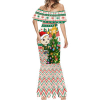 Personalised South Africa Rugby Christmas Mermaid Dress Cute Springbok With Christmas Tree - Wonder Print Shop