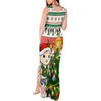 Personalised South Africa Rugby Christmas Tank Maxi Dress Cute Springbok With Christmas Tree - Wonder Print Shop