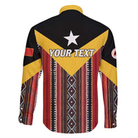 Personalized East Timor Family Matching Off The Shoulder Long Sleeve Dress and Hawaiian Shirt Timor-Leste Tais Pattern - Wonder Print Shop