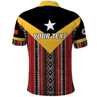 Personalized East Timor Polo Shirt Timor-Leste Tais Pattern - Wonder Print Shop