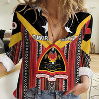 Personalized East Timor Women Casual Shirt Timor-Leste Tais Pattern - Wonder Print Shop