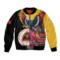 Personalized Timor-Leste Bomber Jacket Timor Imperial Pigeon Hibiscus - Wonder Print Shop
