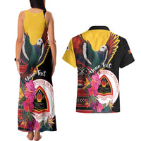 Personalized Timor-Leste Couples Matching Tank Maxi Dress and Hawaiian Shirt Timor Imperial Pigeon Hibiscus - Wonder Print Shop