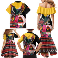 Personalized Timor-Leste Family Matching Mermaid Dress and Hawaiian Shirt Timor Imperial Pigeon Hibiscus - Wonder Print Shop