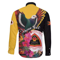 Personalized Timor-Leste Family Matching Off The Shoulder Long Sleeve Dress and Hawaiian Shirt Timor Imperial Pigeon Hibiscus - Wonder Print Shop