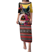 Personalized Timor-Leste Family Matching Puletasi and Hawaiian Shirt Timor Imperial Pigeon Hibiscus - Wonder Print Shop