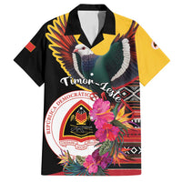 Personalized Timor-Leste Family Matching Summer Maxi Dress and Hawaiian Shirt Timor Imperial Pigeon Hibiscus - Wonder Print Shop