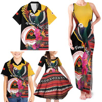 Personalized Timor-Leste Family Matching Tank Maxi Dress and Hawaiian Shirt Timor Imperial Pigeon Hibiscus - Wonder Print Shop