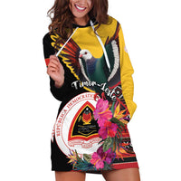 Personalized Timor-Leste Hoodie Dress Timor Imperial Pigeon Hibiscus - Wonder Print Shop