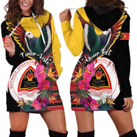 Personalized Timor-Leste Hoodie Dress Timor Imperial Pigeon Hibiscus - Wonder Print Shop