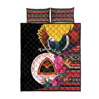 Timor-Leste Quilt Bed Set Timor Imperial Pigeon Hibiscus - Wonder Print Shop