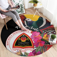 Timor-Leste Round Carpet Timor Imperial Pigeon Hibiscus