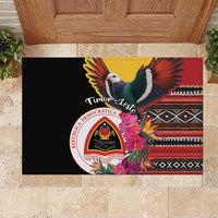 Timor-Leste Rubber Doormat Timor Imperial Pigeon Hibiscus - Wonder Print Shop