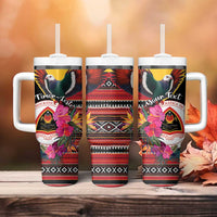 Personalized Timor-Leste Tumbler With Handle Timor Imperial Pigeon Hibiscus - Wonder Print Shop