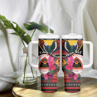 Personalized Timor-Leste Tumbler With Handle Timor Imperial Pigeon Hibiscus - Wonder Print Shop