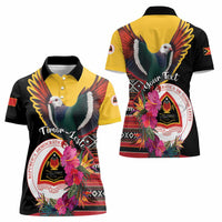 Personalized Timor-Leste Women Polo Shirt Timor Imperial Pigeon Hibiscus - Wonder Print Shop