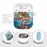 Cayman Islands Christmas AirPods Case Santa Claus Turtle Beachy Xmas - Wonder Print Shop