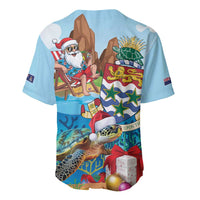 Cayman Islands Christmas Baseball Jersey Santa Claus Turtle Beachy Xmas - Wonder Print Shop