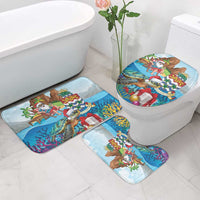 Cayman Islands Christmas Bathroom Set Santa Claus Turtle Beachy Xmas - Wonder Print Shop