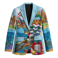 Cayman Islands Christmas Blazer Santa Claus Turtle Beachy Xmas - Wonder Print Shop