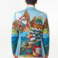 Cayman Islands Christmas Blazer Santa Claus Turtle Beachy Xmas - Wonder Print Shop