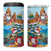 Cayman Islands Christmas 4 in 1 Can Cooler Tumbler Santa Claus Turtle Beachy Xmas - Wonder Print Shop