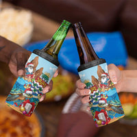 Cayman Islands Christmas 4 in 1 Can Cooler Tumbler Santa Claus Turtle Beachy Xmas - Wonder Print Shop