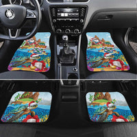 Cayman Islands Christmas Car Mats Santa Claus Turtle Beachy Xmas - Wonder Print Shop
