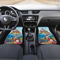 Cayman Islands Christmas Car Mats Santa Claus Turtle Beachy Xmas - Wonder Print Shop