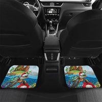 Cayman Islands Christmas Car Mats Santa Claus Turtle Beachy Xmas - Wonder Print Shop