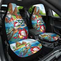 Cayman Islands Christmas Car Seat Cover Santa Claus Turtle Beachy Xmas - Wonder Print Shop