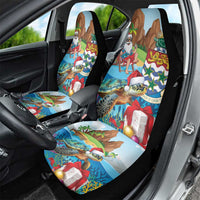 Cayman Islands Christmas Car Seat Cover Santa Claus Turtle Beachy Xmas - Wonder Print Shop