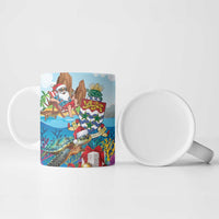 Cayman Islands Christmas Ceramic Mug Santa Claus Turtle Beachy Xmas - Wonder Print Shop