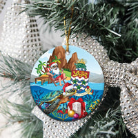 Cayman Islands Christmas Ceramic Ornament Santa Claus Turtle Beachy Xmas - Wonder Print Shop