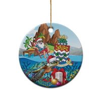 Cayman Islands Christmas Ceramic Ornament Santa Claus Turtle Beachy Xmas - Wonder Print Shop