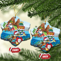 Cayman Islands Christmas Ceramic Ornament Santa Claus Turtle Beachy Xmas - Wonder Print Shop