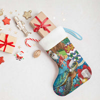 Cayman Islands Christmas Stocking Santa Claus Turtle Beachy Xmas - Wonder Print Shop