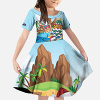 Cayman Islands Christmas Family Matching Mermaid Dress and Hawaiian Shirt Santa Claus Turtle Beachy Xmas - Wonder Print Shop