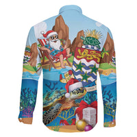 Cayman Islands Christmas Family Matching Mermaid Dress and Hawaiian Shirt Santa Claus Turtle Beachy Xmas - Wonder Print Shop