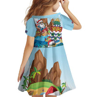 Cayman Islands Christmas Family Matching Off Shoulder Maxi Dress and Hawaiian Shirt Santa Claus Turtle Beachy Xmas - Wonder Print Shop